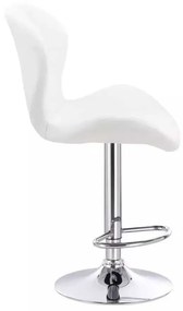 LuxuryForm DESIGN Barová stolička LIVIO na striebornom tanieri - biela