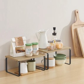 Set stohovateľných poličiek OSKAR KCS020B11 hnedý (2 ks)