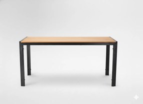 Garden Line OCELOVÝ ZÁHRADNÝ STÔL S POLYWOODOVOU DOSKOU 150 x 90 x 73 CM ČIERNY