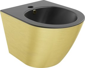 Mexen Lena, závesný bidet 480x370x325 mm, čierna matná - zlatý vzor, 35224877