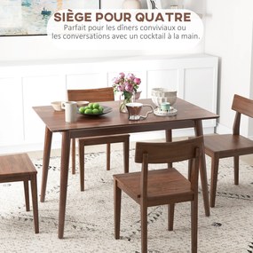 Jedálenský stôl HOMCOM - Kuchynský stôl s veľkou doskou pre 4-6 osôb z dreva, 120L x 75W x 76H cm | Aosom