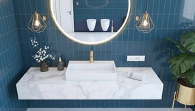 Rea Goya konglomerátové umývadlo, 50 x 37 cm, biela, REA-U8900