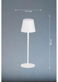 Biela LED stolová lampa s kovovým tienidlom (výška 36,5 cm) Viletto – Fischer &amp; Honsel