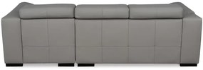 Kožená rohová sedacia súprava LOREN II, pravá, sivá (madras - 128 grey)