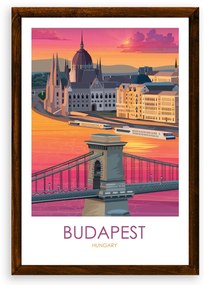 Poster Budapešť - Poster 50x70cm + čierny rám (71,8€)