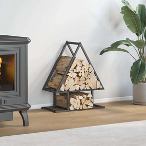 Stojan na palivové drevo čierny oceľ valcovaná za studena 864311