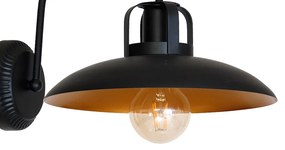 Nástenné svietidlo Felix, 1x zlaté/čierne kovové tienidlo, b