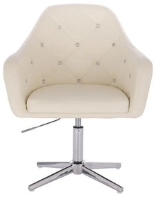 LuxuryForm DESIGN Kreslo ROMA na striebornom kríži - krémové