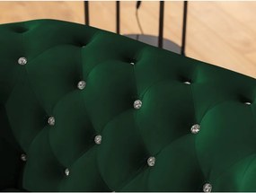 Zelená zamatová rozkladacia rohová pohovka (pravý roh/do L) York Blik – Ropez