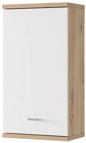 Závesná horná kúpeľňová skrinka Sting 71 38 cm dub Artisan/biela