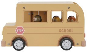 Školský autobus s figúrkami drevený