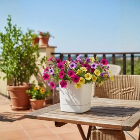 PLASTOVÝ KVETINÁČ CUBI 30X33 CM KRÉMOVÁ