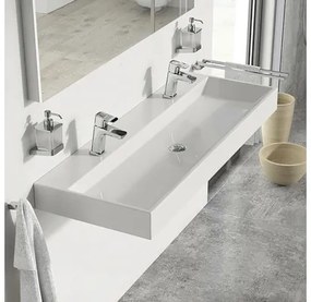 Umývadlo na skrinku Dvojité umývadlo RAVAK Natural liaty mramor biela 1200 x 140 x 450 mm XJO01212000