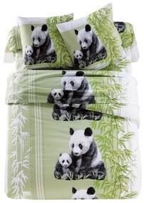 Posteľná bielizeň Panda s potlačou, polycoton (*) Súprava obliečku na vankúš (70x90) a na prikrývku (140x200) je v klasických rozmeroch a bez klopy pre zasunutie pod matrac.