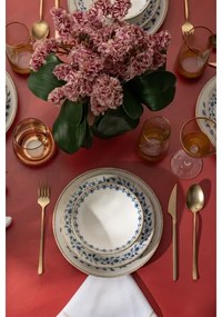 Sada jedálenského riadu 18 ks, biela/modrá, porcelán