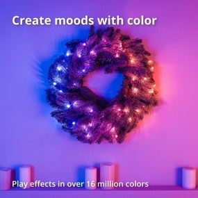 Twinkly GD20P4425P00 - LED RGB Stmievateľný vianočný veniec 50xLED pr. 60 cm Wi-Fi