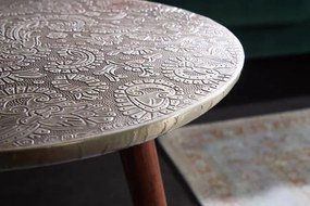 Dizajnový odkladací stolík Hadelinde 50 cm antik strieborný