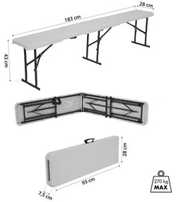 Skladacia lavica NILS Camp NC3404 biela