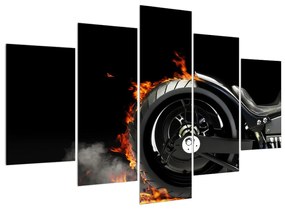 Obraz bicykla v ohni (150x105 cm)