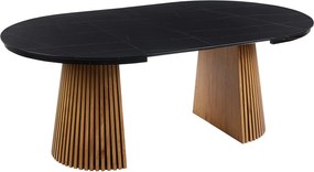 Vintino Jedálenský stôl NEVIO 120–160–200 × 120 cm – čierna / dub