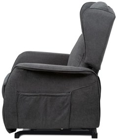 Autronic - TV a relaxačné kreslo "ušiak", elektrické polohovanie, 1 motor 230V/29V, poťah sivá látka - TV-1190 GREY2