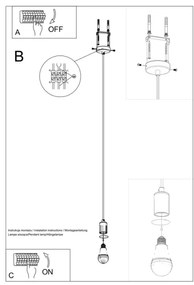 Luster na lanku EDISON 1xE27/60W/230V čierna