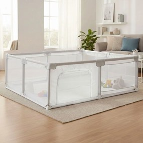 Veľká detská ohrádka 180×160 cm ECOTOYS – hrací kút / suchý bazén, šedá, s taškou