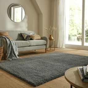 Flair Rugs, Kusový koberec Shaggy Teddy Charcoal, 120x170, šedá, obývacia izba