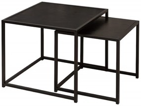 Slim Line set 2 príručných stolíkov čierny 50 cm