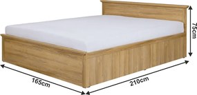 Manželská posteľ s roštom Leon MZ21 160x200 cm - dub grand