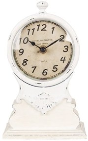 Biele antik drevené stolné hodiny Hotel du Monde - 14*6*23 cm