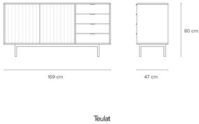 Komoda sierra čierna svetlý dub 79,6 x 159 MUZZA