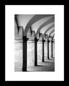 Rámovaný obraz Architektúra 24x30 cm, čiernobiely%