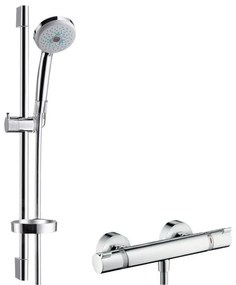 Hansgrohe Croma 100, sprchový set s termostatom, 3 prúdy, tyč 650 mm, chrómová, HAN-27086000