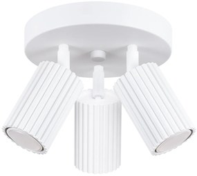 Stropné svietidlo Karbon, 3x biele kovové tienidlo, (možnosť polohovania)