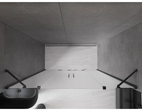 Mexen Velar Duo, posuvné sprchové dvere do otvoru 170 cm, 8mm sklo námraza, brúsený grafit, 871-170-000-32-95
