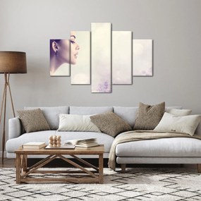 Obraz ženy s levanduľami (150x105 cm)