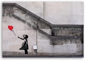 Gario Obraz na plátne Banksy nástenná maľba dievča s balónom Rozmery: 100 x 70 cm