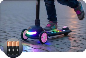 Ricokids Glowi LED balančná Kolobežka pre deti - čierno-ružová
