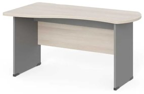 Rohový stôl Manager 140 x 80 cm, ľavý, agát svetlý / sivá