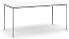 Jedálenský stôl, 1600 x 800 mm doska biela, podnož sv. sivá