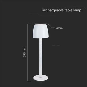LED stmievateľná nabíjacia stolná lampa LED/3W/5V 3000K čierna