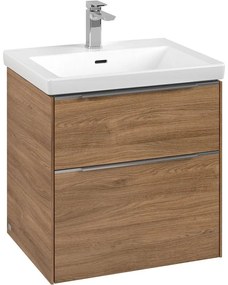 VILLEROY &amp; BOCH Subway 3.0 závesná skrinka pod umývadlo, 2 zásuvky, 572 x 478 x 429 mm, Oak Kansas, C57800RH