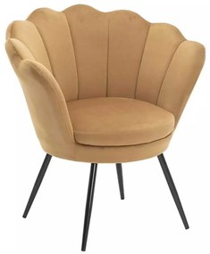 LuxuryForm DESIGN Kreslo FREY VELUR s čiernymi nohami - medové