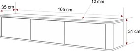 Závesná TV skrinka BURCU kašmír 165 cm