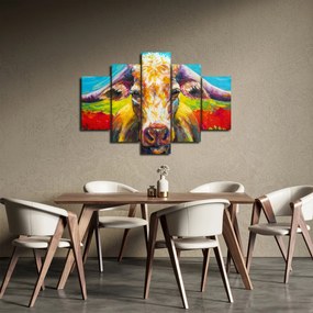 Obraz - Maľovaná krava (150x105 cm)
