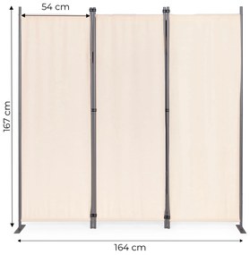 MultiGarden Skladací 3-panelový paraván, zástena 167x164 cm - béžový MultiGarden
