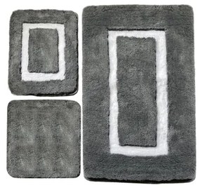 SADA 3x Kúpeľňová predložka 60/60/100 cm antracit