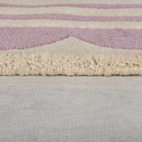 Flair Rugs, Ručne všívaný behúň Lois Scallop Purple, 80x230, fialová, chodba / predsieň