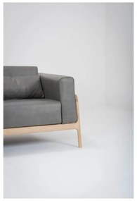 Tmavosivá pohovka s konštrukciou z masívneho dubového dreva Gazzda Fawn,180 cm